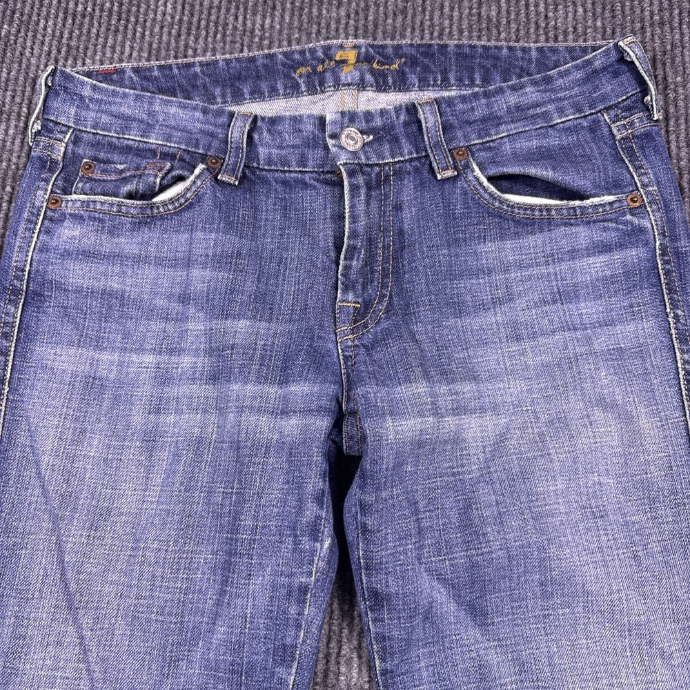 7 For All Mankind Bootcut 30X31 Medium Wash Jeans VTG   low rise - Picture 3 of 11